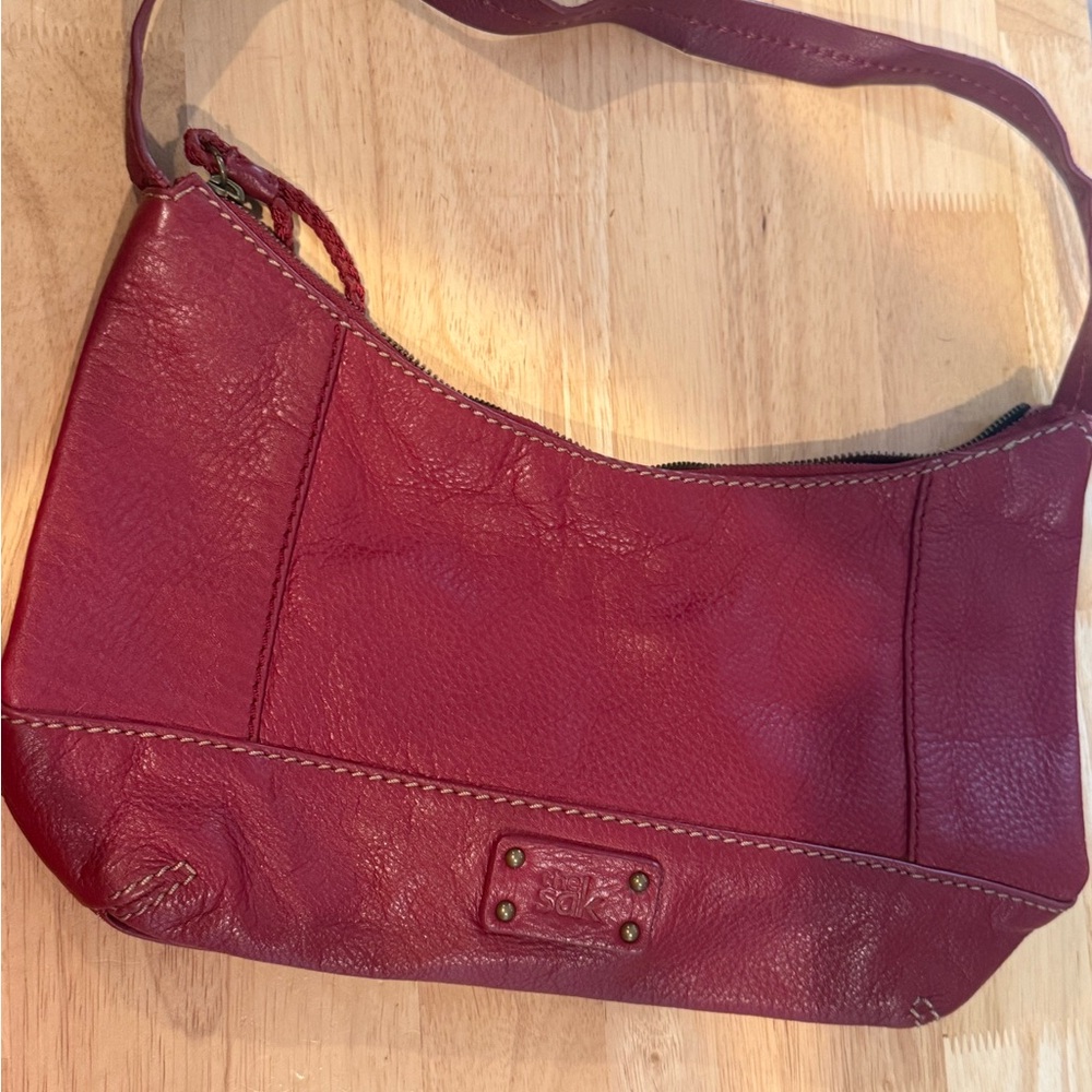 The Sak Cherry Red Leather Shoulder Bag